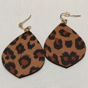 Leopard Print Teardrop Earrings